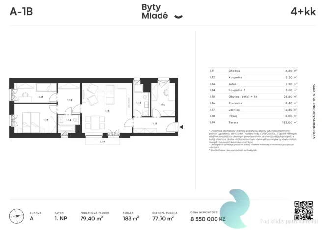 Prodej bytu 4+kk, České Budějovice - České Budějovice 5, 79 m2