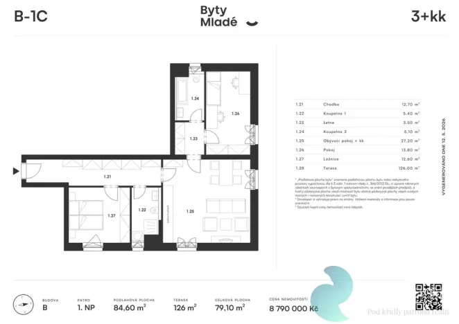 Prodej bytu 3+kk, České Budějovice - České Budějovice 5, 84 m2