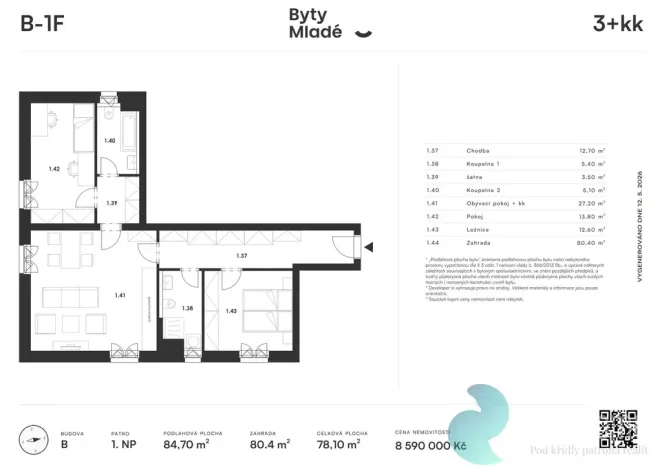 Prodej bytu 3+kk, České Budějovice - České Budějovice 5, 84 m2