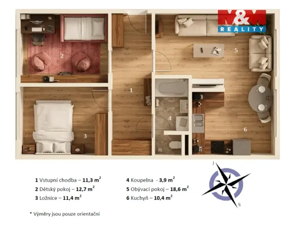 Prodej bytu 3+kk, Kladno - Kročehlavy, Švýcarská, 68 m2