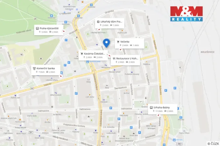 Pronájem bytu 1+kk, Praha - Holešovice, Šimáčkova, 35 m2