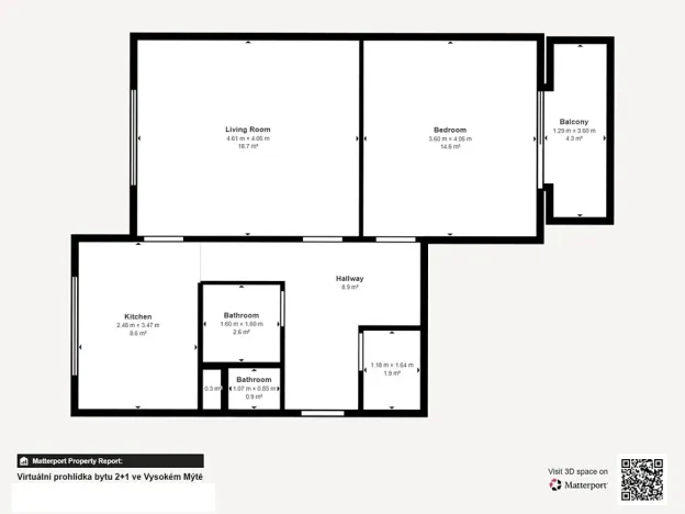 Prodej bytu 2+1, Vysoké Mýto, 17. listopadu, 60 m2