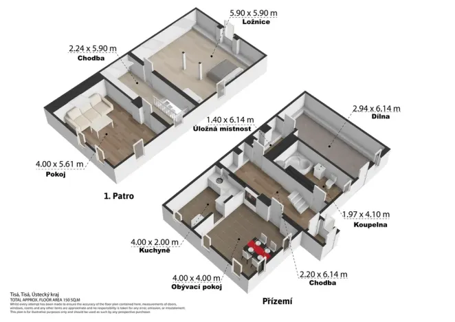 Prodej chalupy, Tisá, 150 m2
