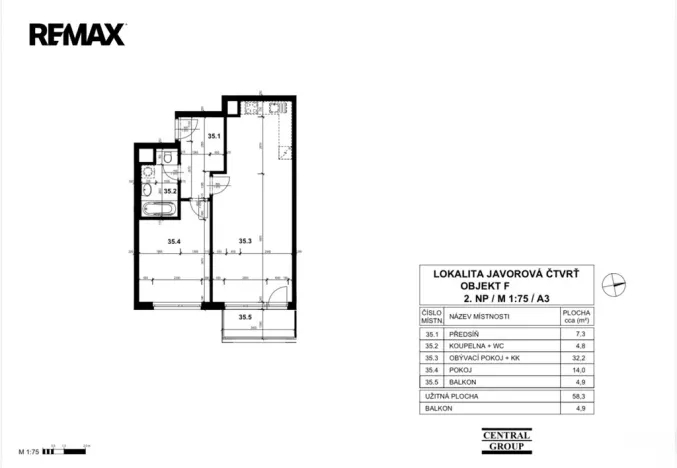 Prodej bytu 2+kk, Praha - Horní Měcholupy, Modenská, 58 m2