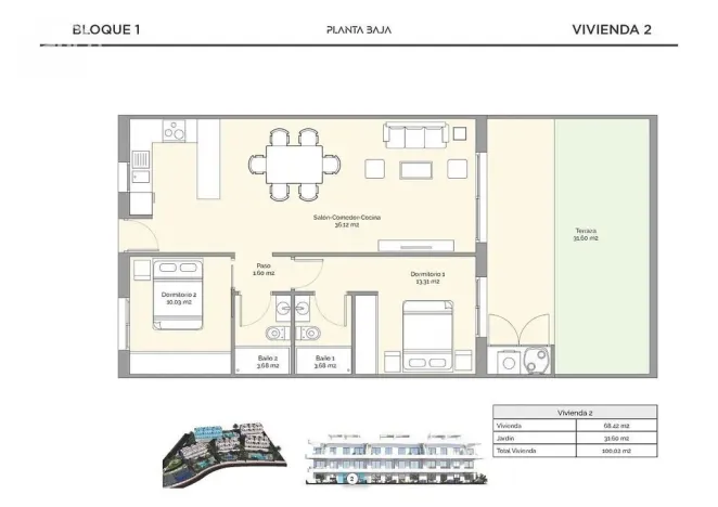 Prodej bytu 3+kk, Finestrat, Alicante, Španělsko, 68 m2