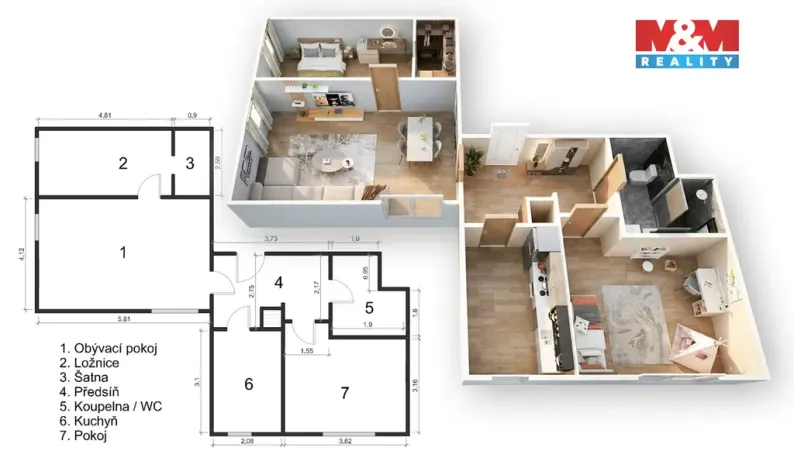 Prodej bytu 3+1, Praha - Troja, Lublinská, 70 m2