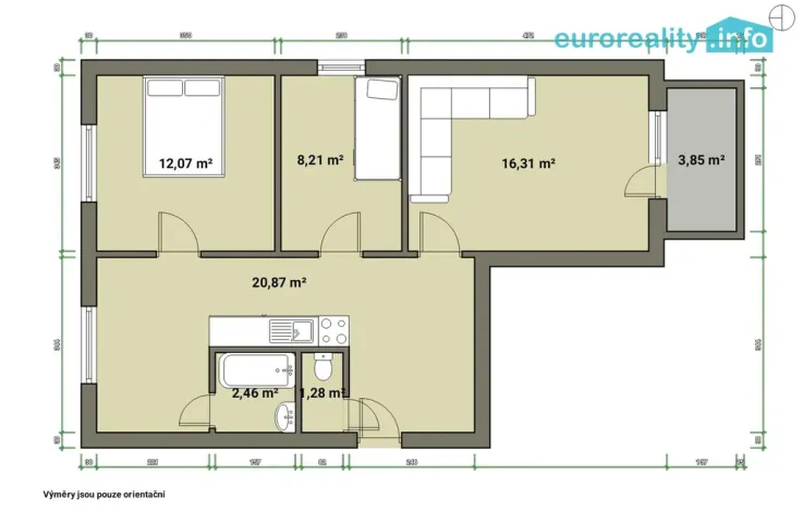 Pronájem bytu 3+1, Kraslice, B. Smetany, 62 m2