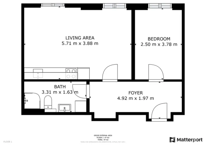 Pronájem bytu 2+kk, Praha - Libeň, Františka Kadlece, 44 m2
