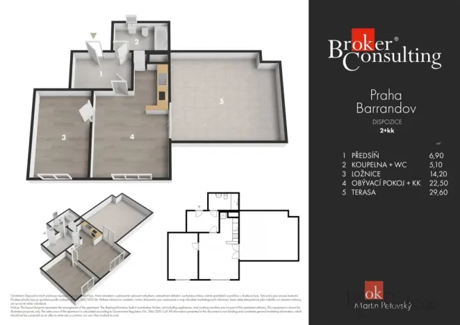 Pronájem bytu 2+kk, Praha - Hlubočepy, Fabiánové, 84 m2