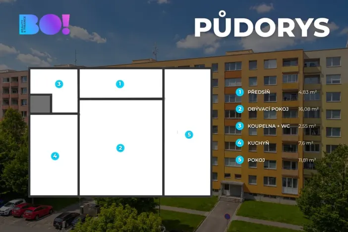 Prodej bytu 2+1, Olomouc, Politických vězňů, 42 m2