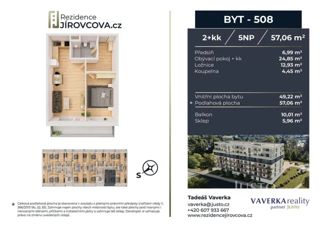 Prodej bytu 2+kk, České Budějovice, Jírovcova, 57 m2