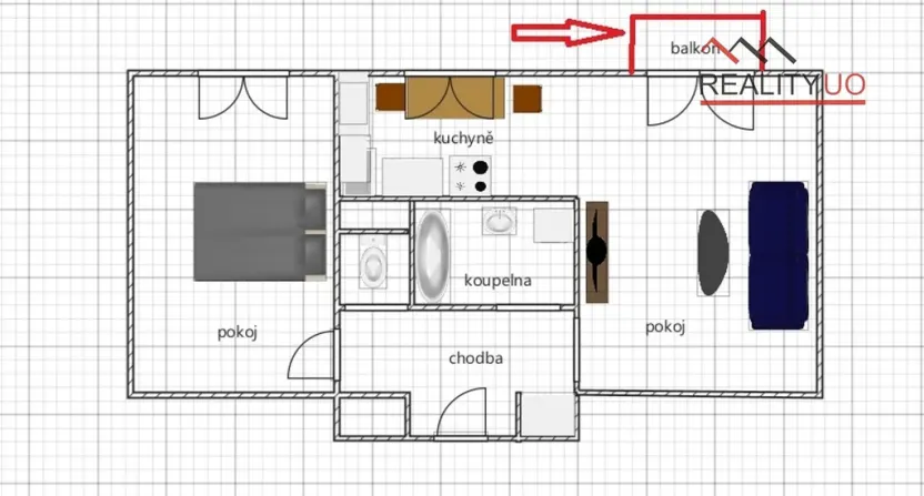 Pronájem bytu 2+1, Rychnov nad Kněžnou, Jiráskova, 52 m2