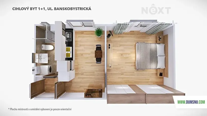 Pronájem bytu 1+1, Šumperk, Banskobystrická, 38 m2