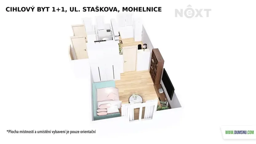 Pronájem bytu 1+1, Mohelnice, Staškova, 37 m2