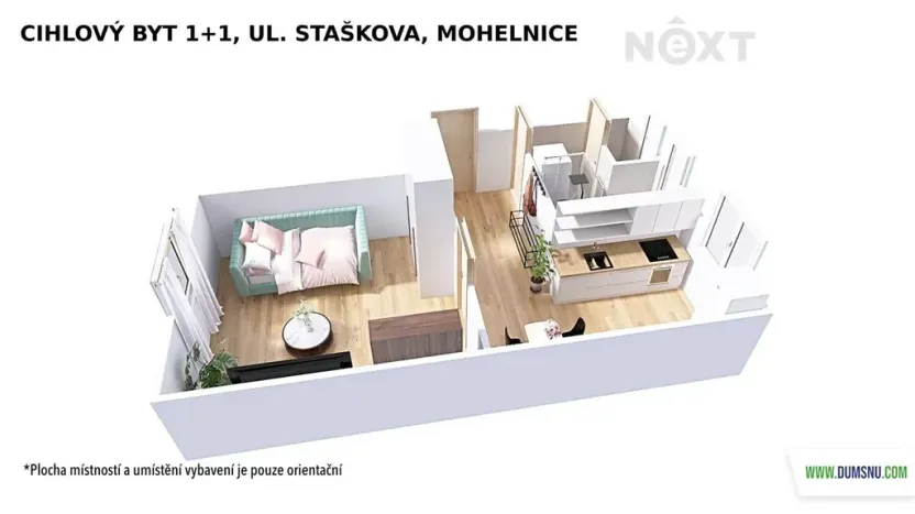 Pronájem bytu 1+1, Mohelnice, Staškova, 37 m2