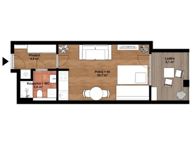 Pronájem bytu 1+kk, Praha - Žižkov, Havlíčkovo náměstí, 29 m2