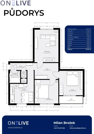 Prodej bytu 3+1, Staré Sedliště, 66 m2