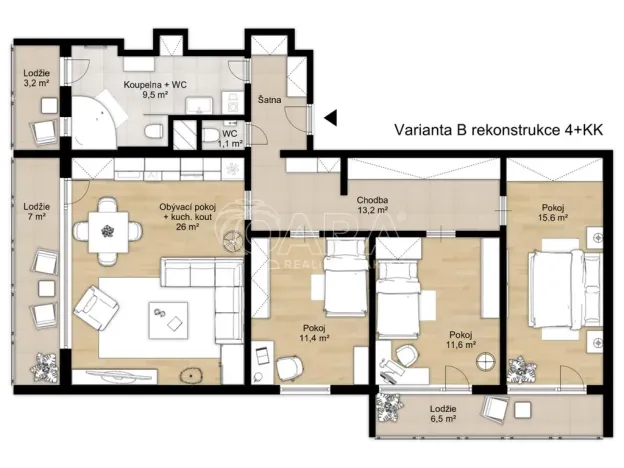 Prodej bytu 4+1, Praha - Vršovice, Kazašská, 93 m2