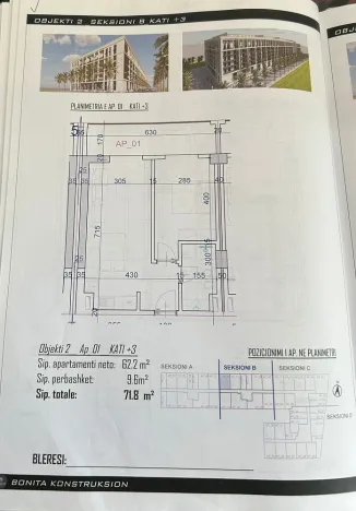 Prodej bytu 1+kk, Rruga Viena, Golem, Albánie, 37 m2