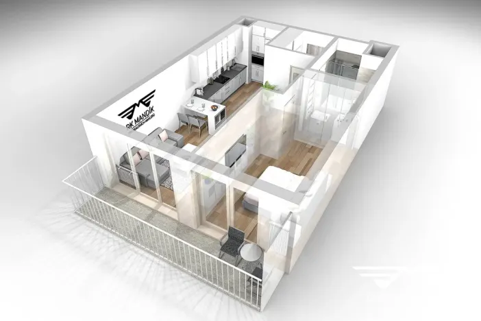 Pronájem bytu 2+kk, Praha - Vysočany, Gerstelova, 52 m2