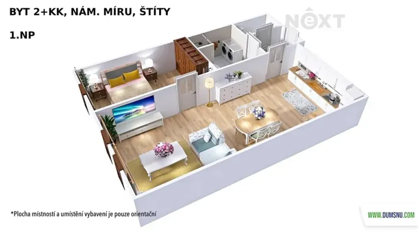 Pronájem bytu 2+kk, Štíty, nám. Míru, 58 m2