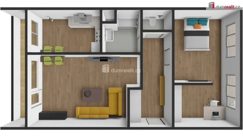 Pronájem bytu 2+kk, Praha - Prosek, Veltruská, 60 m2