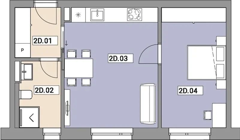 Prodej bytu 2+kk, Praha - Zbraslav, 45 m2