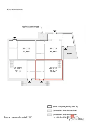 Prodej bytu 2+kk, Hoštice, 77 m2