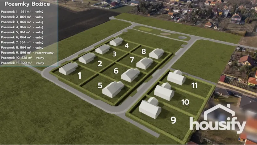 Prodej pozemku pro bydlení, Božice, 864 m2
