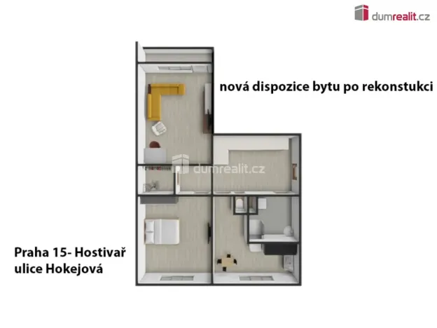Prodej bytu 2+1, Praha - Hostivař, Hokejová, 66 m2