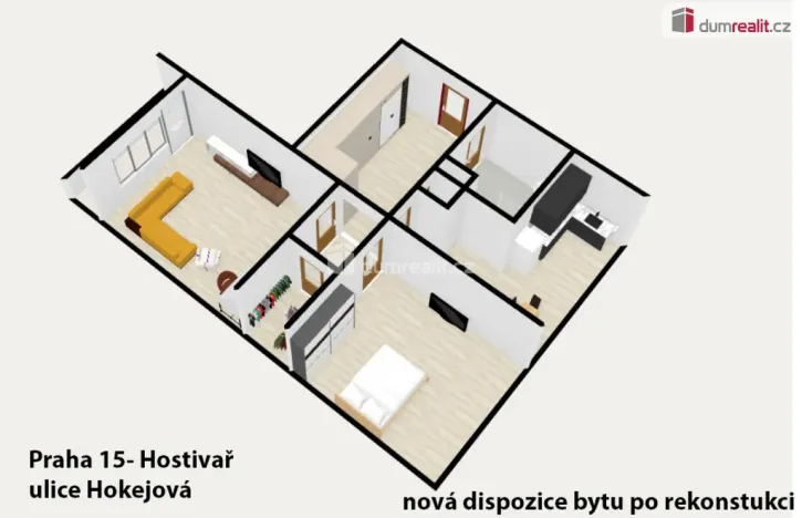 Prodej bytu 2+1, Praha - Hostivař, Hokejová, 66 m2