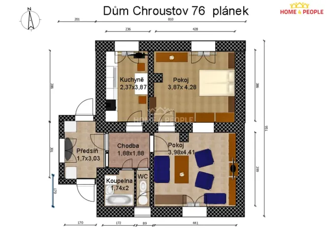 Prodej rodinného domu, Chroustov, 84 m2