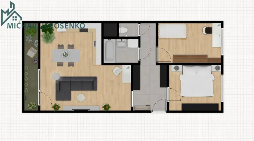 Pronájem bytu 3+kk, Praha - Krč, Na strži, 67 m2