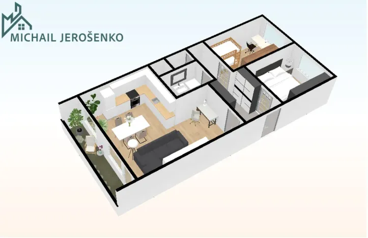 Pronájem bytu 3+kk, Praha - Krč, Na strži, 67 m2