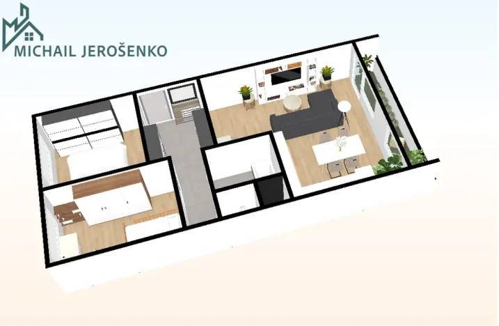 Pronájem bytu 3+kk, Praha - Krč, Na strži, 67 m2