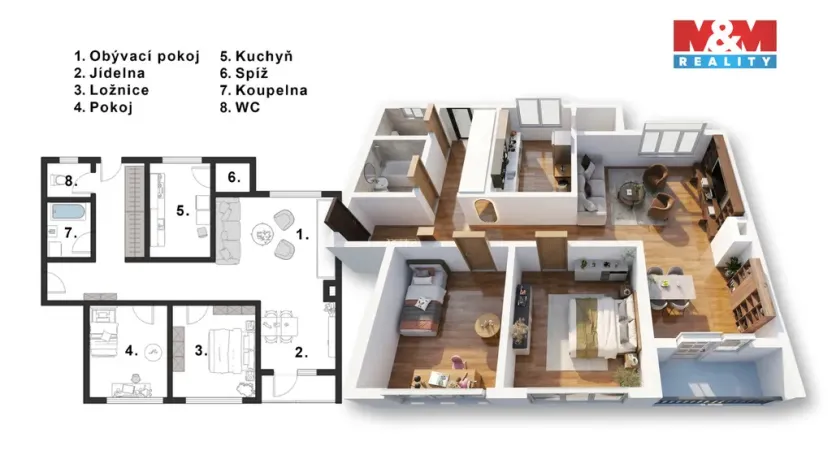 Prodej bytu 3+1, Kladno, Kordačova, 76 m2