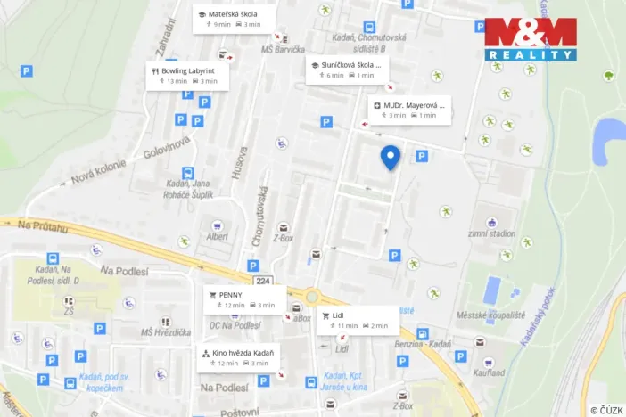 Pronájem bytu 2+1, Kadaň, U Stadionu, 54 m2