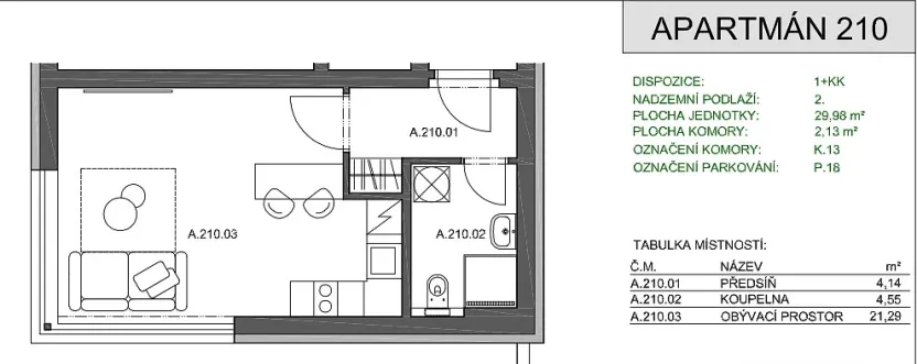 Pronájem bytu 1+kk, Mladá Boleslav - Čejetice, Vodárenská, 29 m2