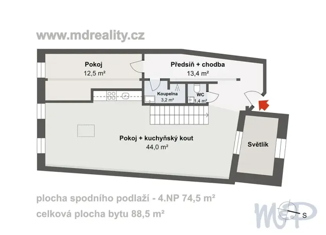 Pronájem bytu 3+kk, Jihlava, Masarykovo náměstí, 88 m2