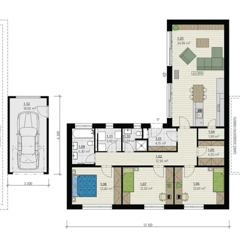 Prodej rodinného domu, Újezd u Brna, 106 m2