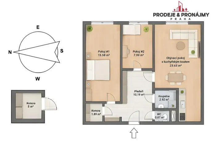 Prodej bytu 3+kk, Praha - Chodov, Tererova, 69 m2