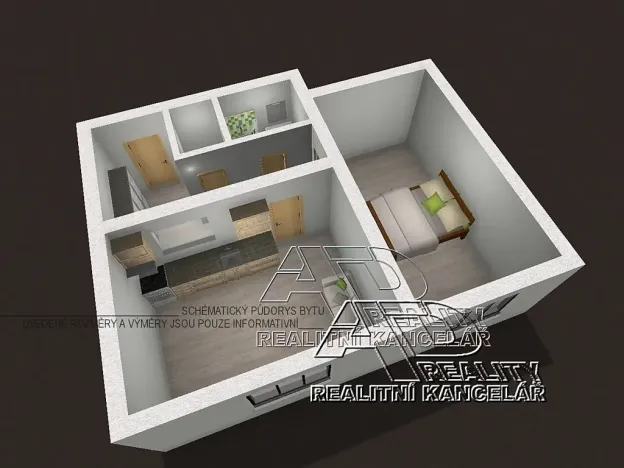 Pronájem bytu 1+1, České Budějovice, 44 m2