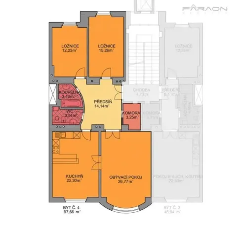 Pronájem bytu 3+1, Praha - Nové Město, Dřevná, 108 m2