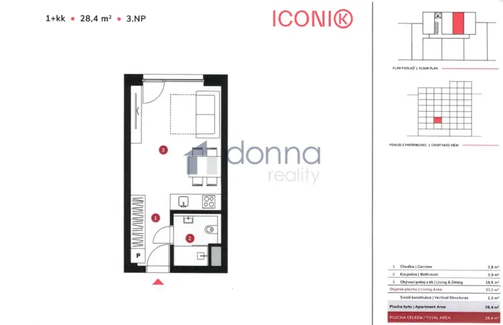 Pronájem bytu 1+kk, Praha, Sokolovská, 28 m2