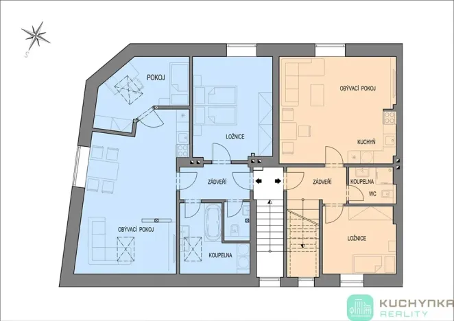 Pronájem bytu 2+kk, Dubí, Lidická, 51 m2