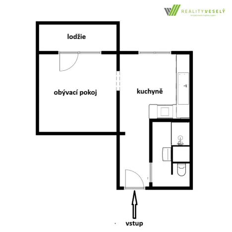 Pronájem bytu 1+1, Hodonín, Velkomoravská, 32 m2