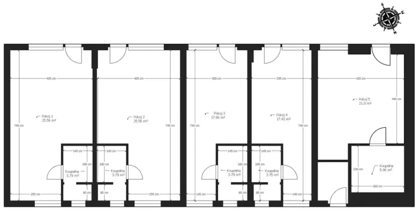 Pronájem bytu 1+kk, Pardubice - Rosice, generála Svobody, 22 m2