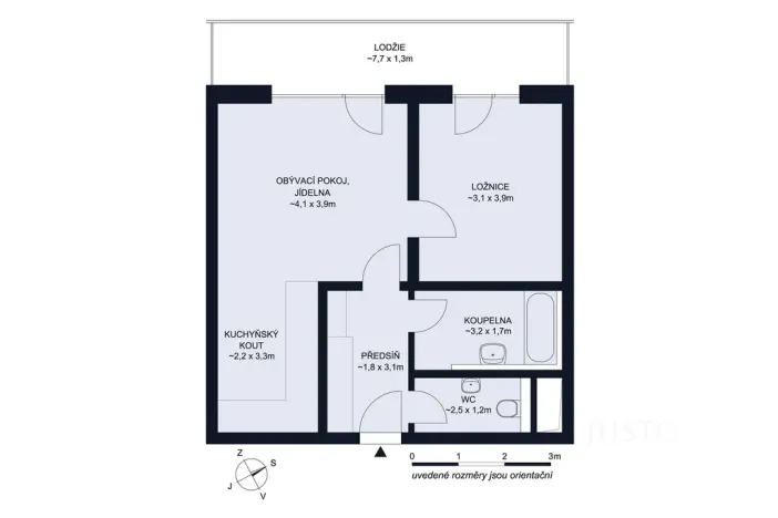 Pronájem bytu 2+kk, České Budějovice - České Budějovice 4, Vrbenská, 50 m2