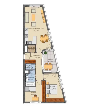 Prodej bytu 3+kk, Praha - Hlubočepy, Voskovcova, 78 m2