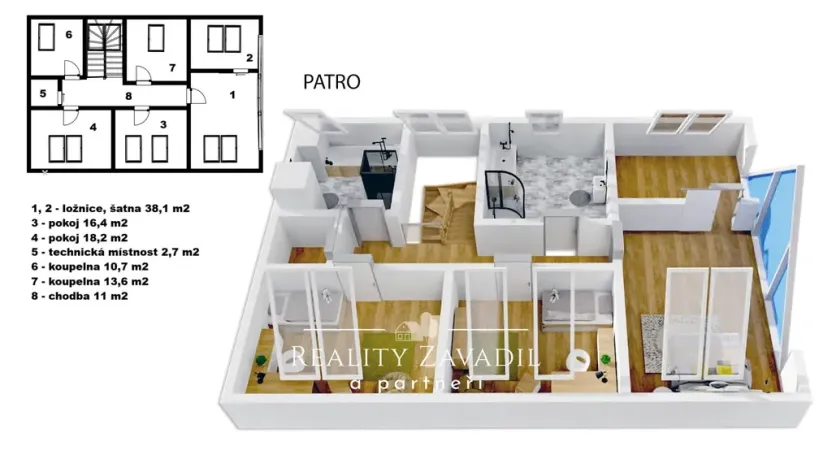Prodej bytu 4+kk, Praha - Pitkovice, Žampiónová, 190 m2